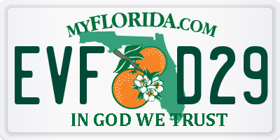 FL license plate EVFD29