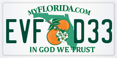 FL license plate EVFD33