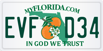FL license plate EVFD34