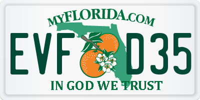 FL license plate EVFD35