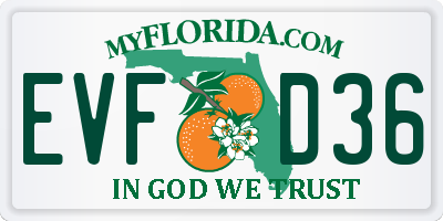 FL license plate EVFD36