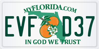 FL license plate EVFD37