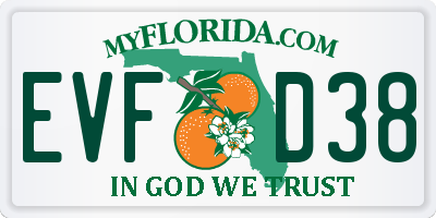 FL license plate EVFD38