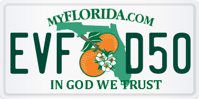 FL license plate EVFD50