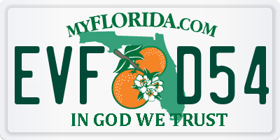 FL license plate EVFD54
