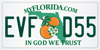 FL license plate EVFD55