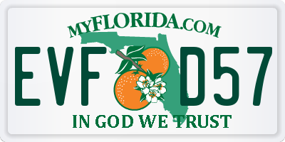 FL license plate EVFD57