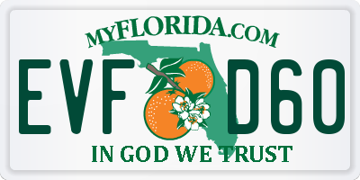 FL license plate EVFD60