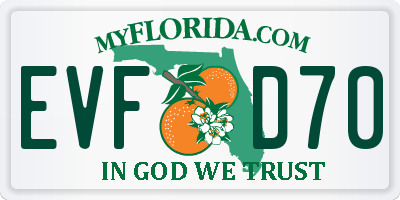 FL license plate EVFD70