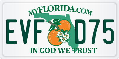 FL license plate EVFD75