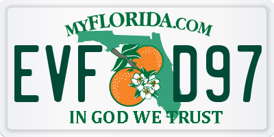 FL license plate EVFD97