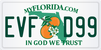 FL license plate EVFD99
