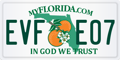 FL license plate EVFE07