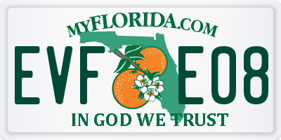 FL license plate EVFE08