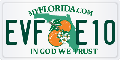 FL license plate EVFE10