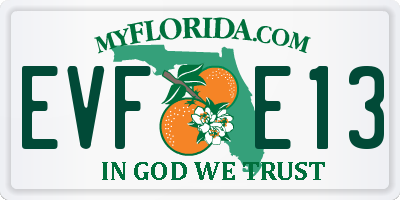 FL license plate EVFE13