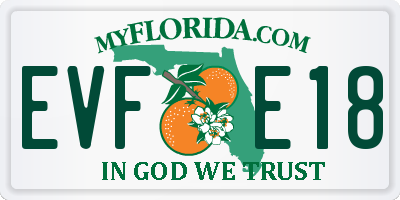 FL license plate EVFE18