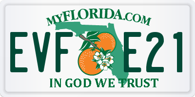 FL license plate EVFE21