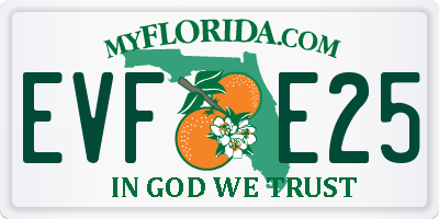 FL license plate EVFE25