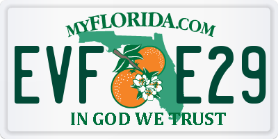 FL license plate EVFE29