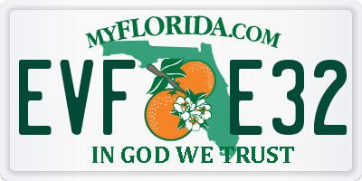 FL license plate EVFE32