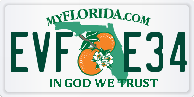 FL license plate EVFE34
