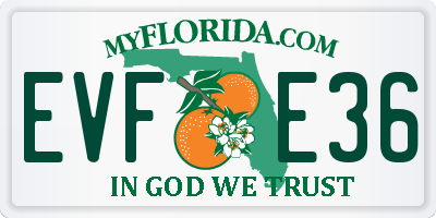 FL license plate EVFE36