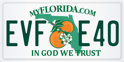 FL license plate EVFE40