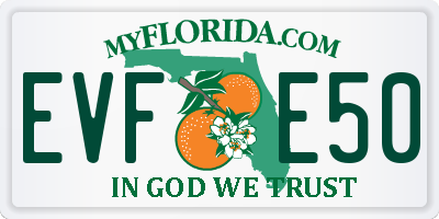 FL license plate EVFE50