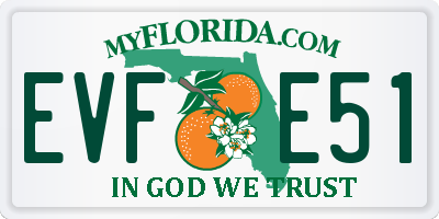 FL license plate EVFE51