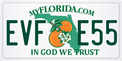 FL license plate EVFE55