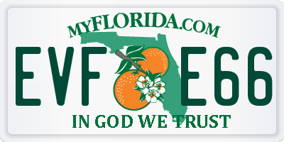 FL license plate EVFE66