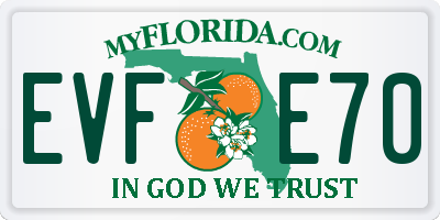 FL license plate EVFE70