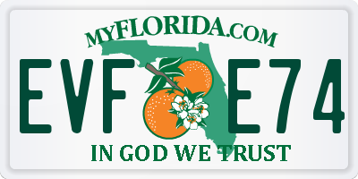 FL license plate EVFE74