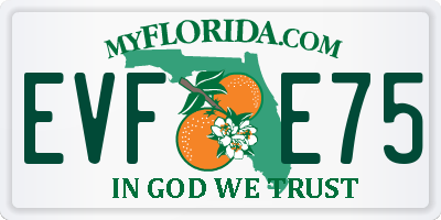 FL license plate EVFE75