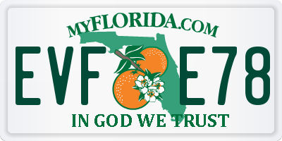 FL license plate EVFE78