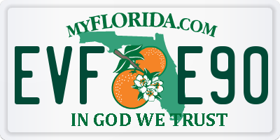 FL license plate EVFE90