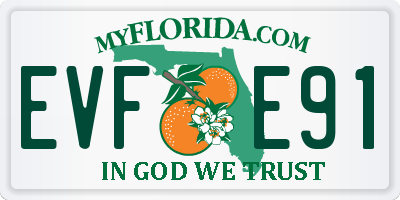 FL license plate EVFE91