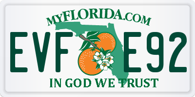FL license plate EVFE92