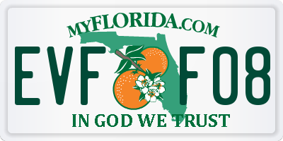 FL license plate EVFF08