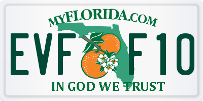 FL license plate EVFF10