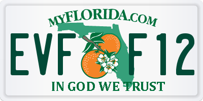 FL license plate EVFF12