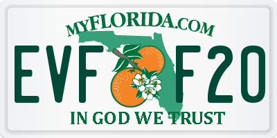 FL license plate EVFF20