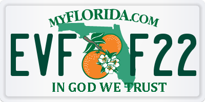 FL license plate EVFF22