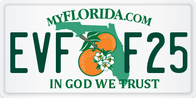 FL license plate EVFF25