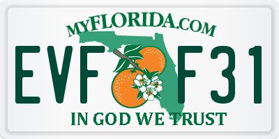FL license plate EVFF31