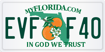 FL license plate EVFF40
