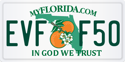 FL license plate EVFF50