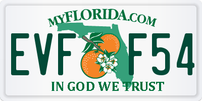 FL license plate EVFF54