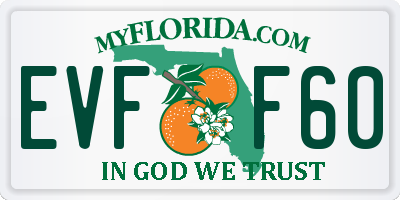 FL license plate EVFF60